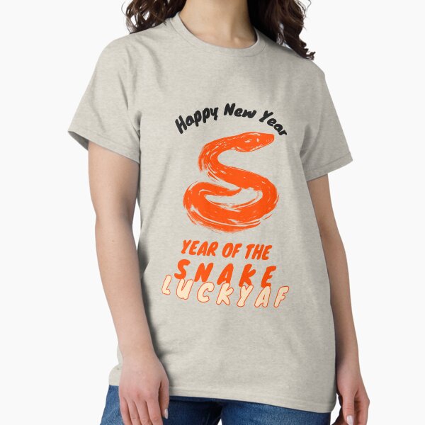 Aperçu de l'œuvre Année du serpent 蛇年 Lucky AF Bonne année créée et vendue par GraTEEtude.
