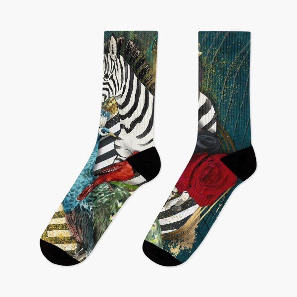 Item preview, Teal, vintage woman, Zebra and Peacock Collage designed and sold by  Designs by Nikki-Louise.