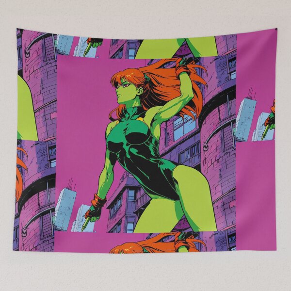 Item preview,  Ninja Assassin Female Anime Manga illustration pop culture designed and sold by Vintage Designs +.