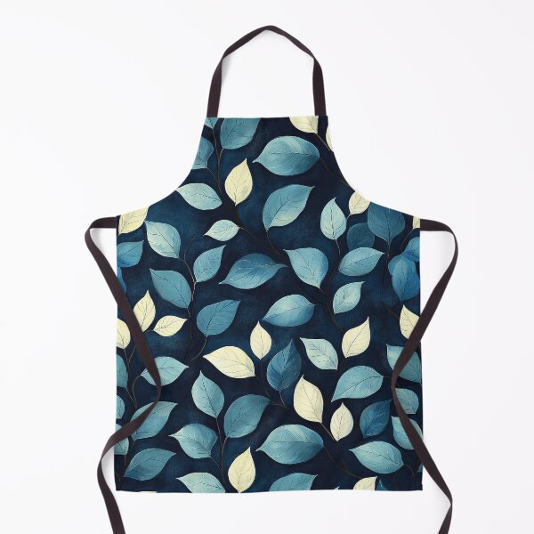 Item preview, Elegante diseño botánico con hojas en tonos azules y dorados designed and sold by InkInduldge.