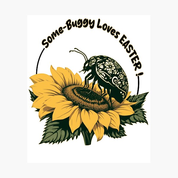 Item preview, Some-Buggy Loves Easter Cute Ladybug Sunflower designed and sold by MajeStreet.