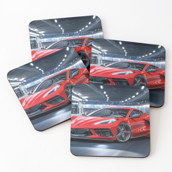 Item preview, Candy Apple Red Corvette E-Ray Poster – Electrified Performance in Stunning Red designed and sold by AutoPopStudio.