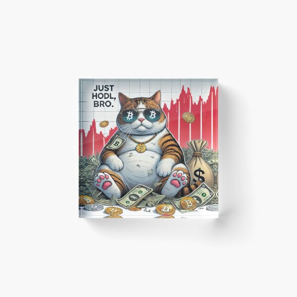 Item preview, Just HODL Bro: Fat Cat Crypto Investor designed and sold by RK - Shop.