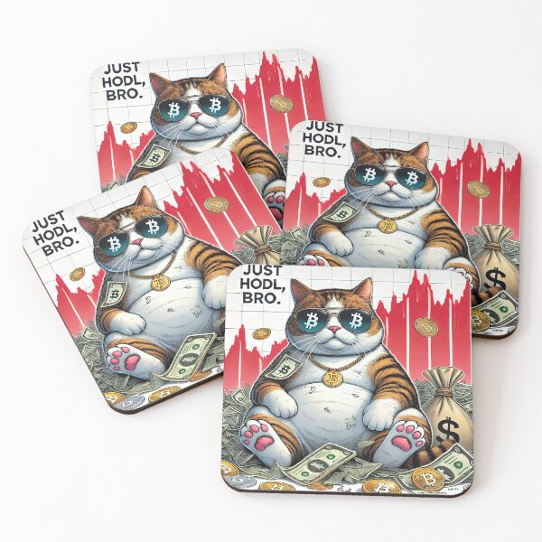 Item preview, Just HODL Bro: Fat Cat Crypto Investor designed and sold by RK - Shop.