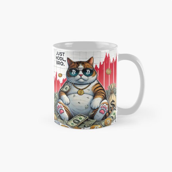 Item preview, Just HODL Bro: Fat Cat Crypto Investor designed and sold by RK - Shop.