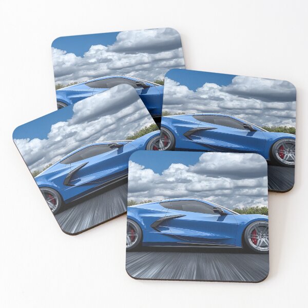 Item preview, Blue Corvette E-Ray Poster – Electrified Speed in Striking Blue designed and sold by AutoPopStudio.