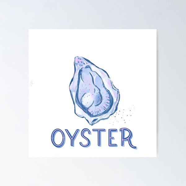 Item preview, Coastal Seafood and Ocean Inspired Oyster Print designed and sold by aneladesigns.