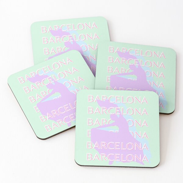 Item preview, Barcelona Travel Art, Spain Travel Art, Pastel, Green designed and sold by Magic Love Art Print.