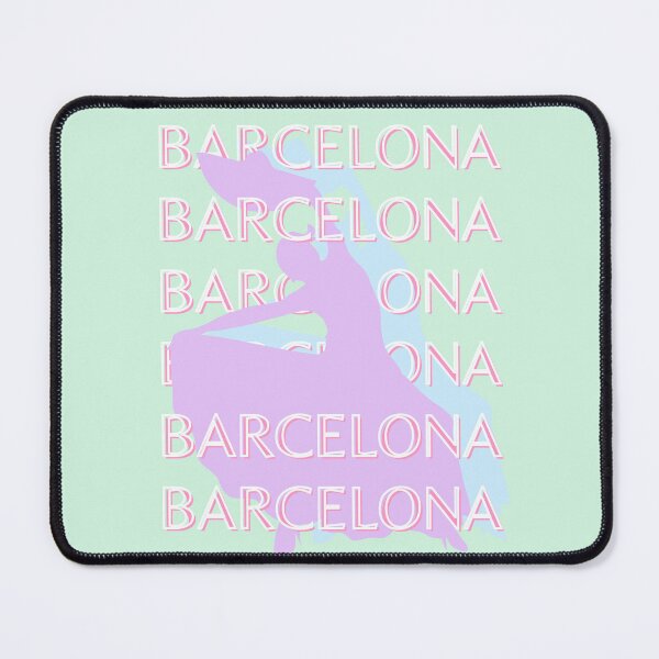 Item preview, Barcelona Travel Art, Spain Travel Art, Pastel, Green designed and sold by Magic Love Art Print.