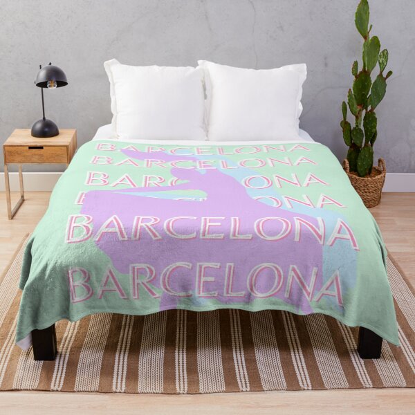 Item preview, Barcelona Travel Art, Spain Travel Art, Pastel, Green designed and sold by Magic Love Art Print.