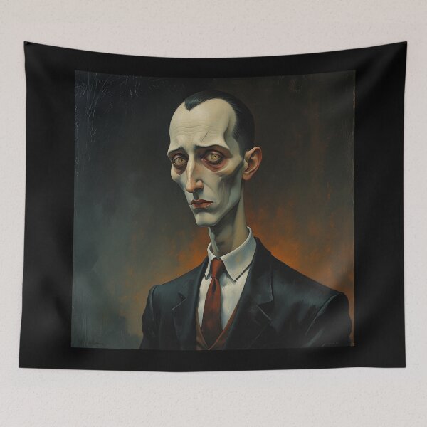 Item preview, Stylized Portrait of H.P Lovecraft in a Modigliani style designed and sold by Vintage Designs +.