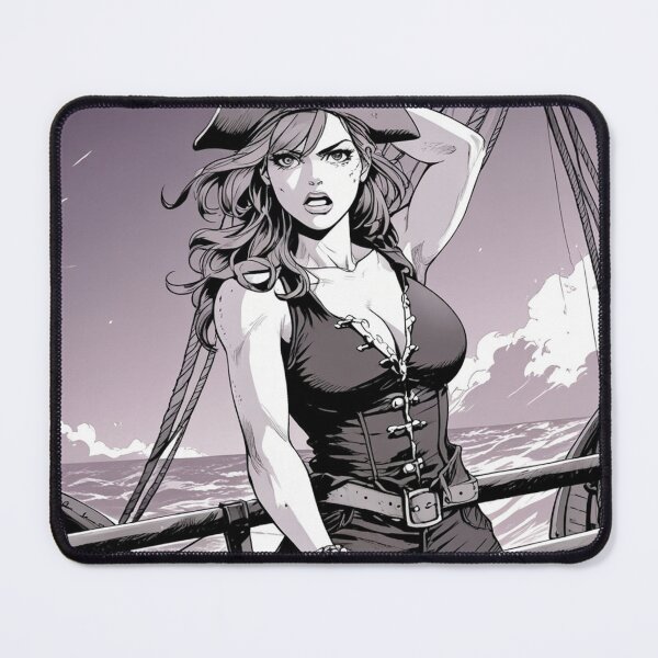 Item preview, Vintage Manga style Red Head Pirate Queen Anne Bonney vintage Anime Manga Illustration designed and sold by Vintage Designs +.