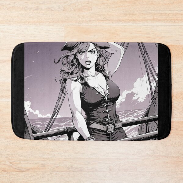 Item preview, Vintage Manga style Red Head Pirate Queen Anne Bonney vintage Anime Manga Illustration designed and sold by Vintage Designs +.