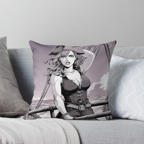 Item preview, Vintage Manga style Red Head Pirate Queen Anne Bonney vintage Anime Manga Illustration designed and sold by Vintage Designs +.