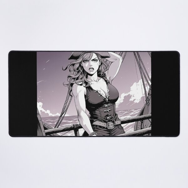 Item preview, Vintage Manga style Red Head Pirate Queen Anne Bonney vintage Anime Manga Illustration designed and sold by Vintage Designs +.