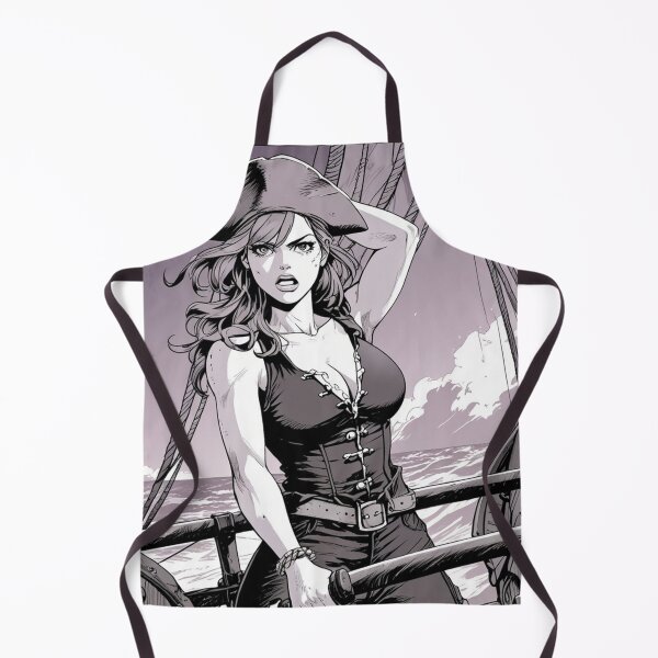 Item preview, Vintage Manga style Red Head Pirate Queen Anne Bonney vintage Anime Manga Illustration designed and sold by Vintage Designs +.