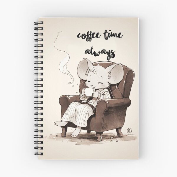 Item preview, Cute mouse Coffee Time Always designed and sold by Vintage Designs +.