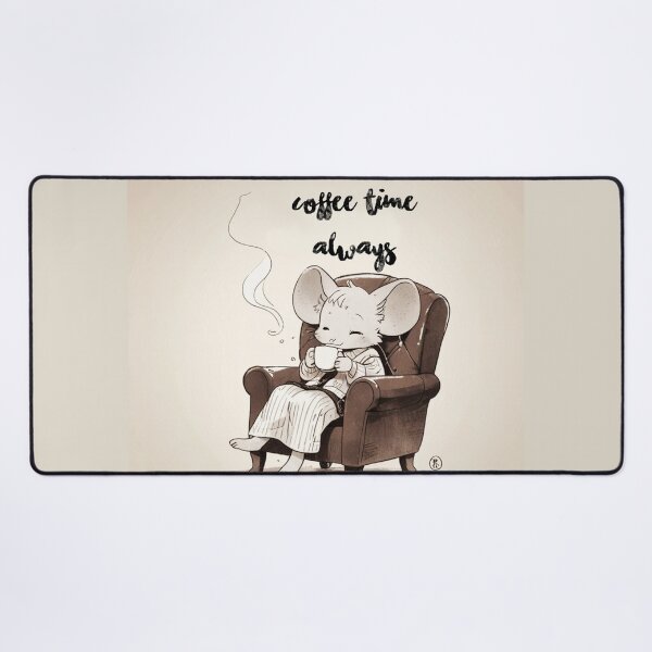 Item preview, Cute mouse Coffee Time Always designed and sold by Vintage Designs +.
