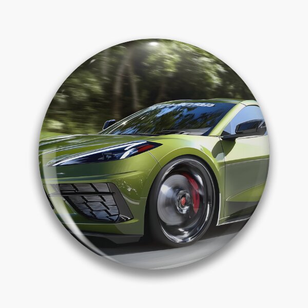 Item preview, Green Corvette E-Ray Poster – Electrified Muscle in Striking Green designed and sold by AutoPopStudio.
