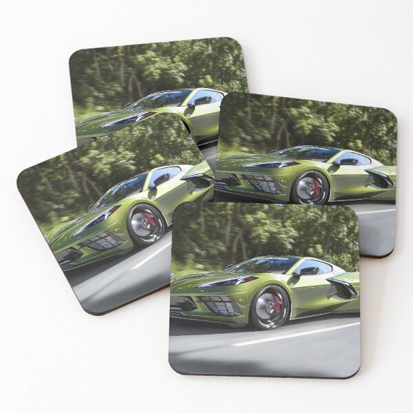 Item preview, Green Corvette E-Ray Poster – Electrified Muscle in Striking Green designed and sold by AutoPopStudio.