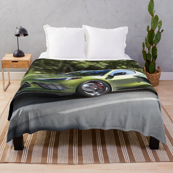 Item preview, Green Corvette E-Ray Poster – Electrified Muscle in Striking Green designed and sold by AutoPopStudio.