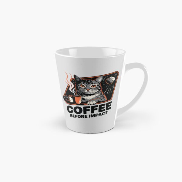 Item preview, Coffee Before Impact – Cat & Asteroid Apocalypse Design designed and sold by CrownedCanvas.