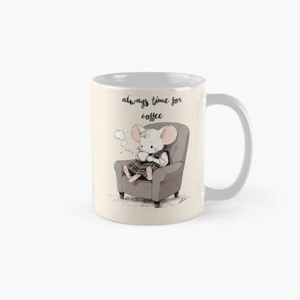 Item preview, Cute mouse Coffee Time Always designed and sold by Vintage Designs +.