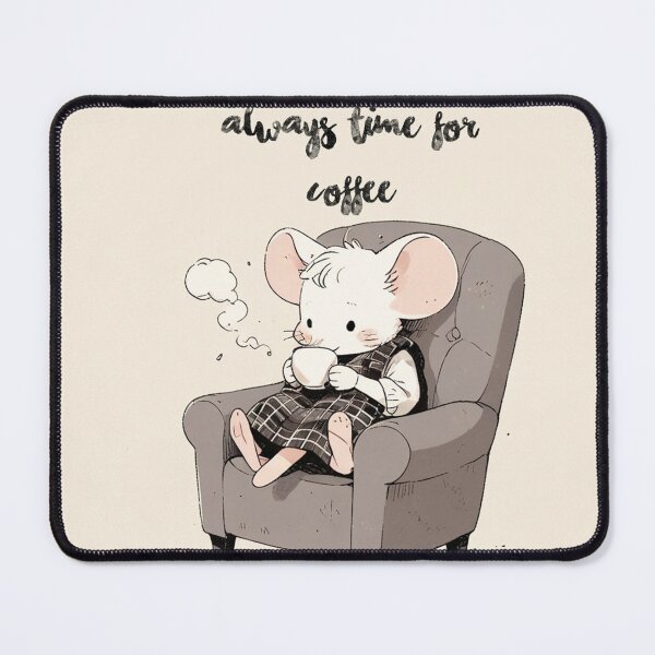 Item preview, Cute mouse Coffee Time Always designed and sold by Vintage Designs +.