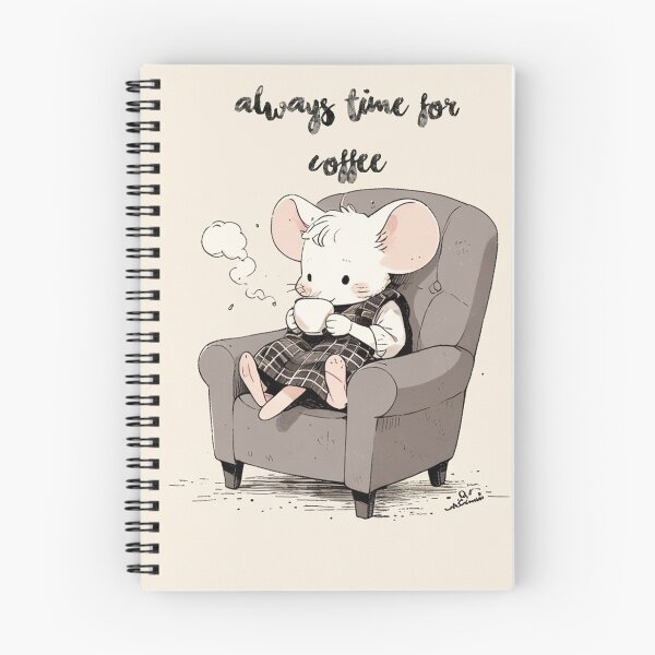 Item preview, Cute mouse Coffee Time Always designed and sold by Vintage Designs +.