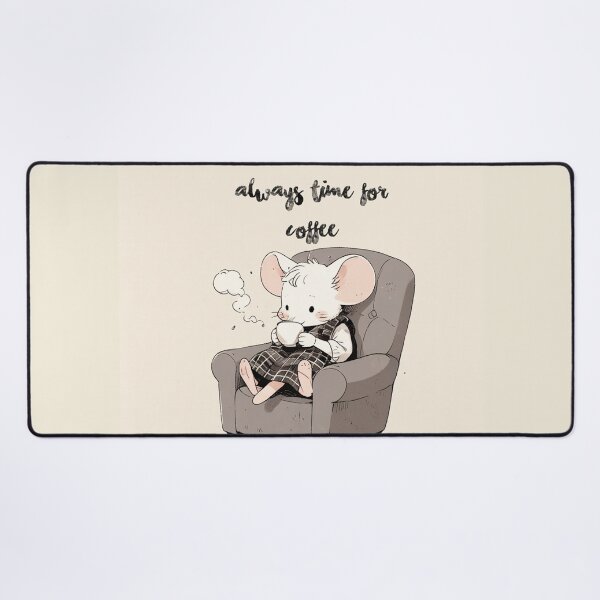 Item preview, Cute mouse Coffee Time Always designed and sold by Vintage Designs +.