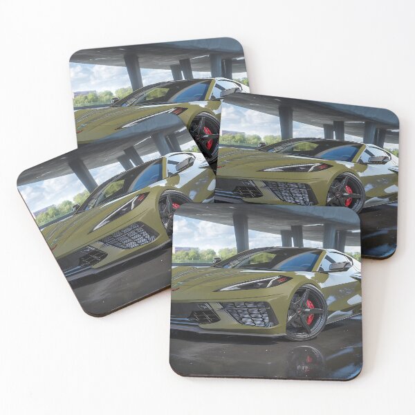 Item preview, Green Corvette E-Ray Poster – Electrified Muscle in Striking Green II designed and sold by AutoPopStudio.