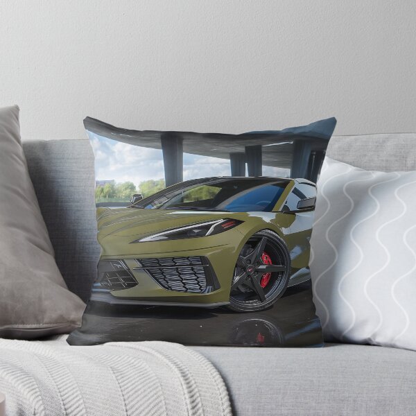 Item preview, Green Corvette E-Ray Poster – Electrified Muscle in Striking Green II designed and sold by AutoPopStudio.