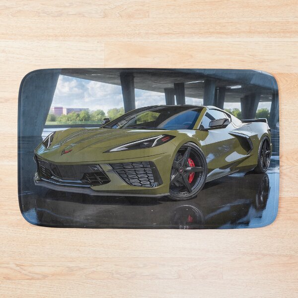 Item preview, Green Corvette E-Ray Poster – Electrified Muscle in Striking Green II designed and sold by AutoPopStudio.