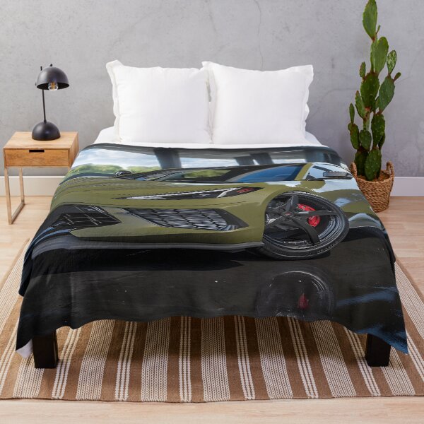 Item preview, Green Corvette E-Ray Poster – Electrified Muscle in Striking Green II designed and sold by AutoPopStudio.