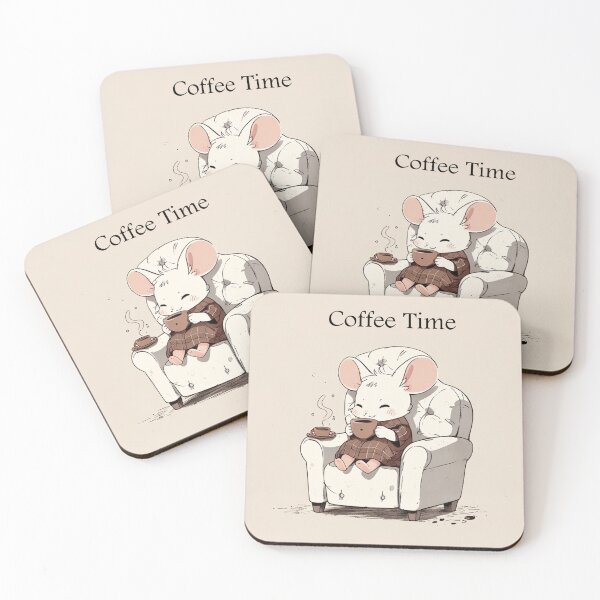 Item preview,  Cute mouse Coffee Time  designed and sold by Vintage Designs +.