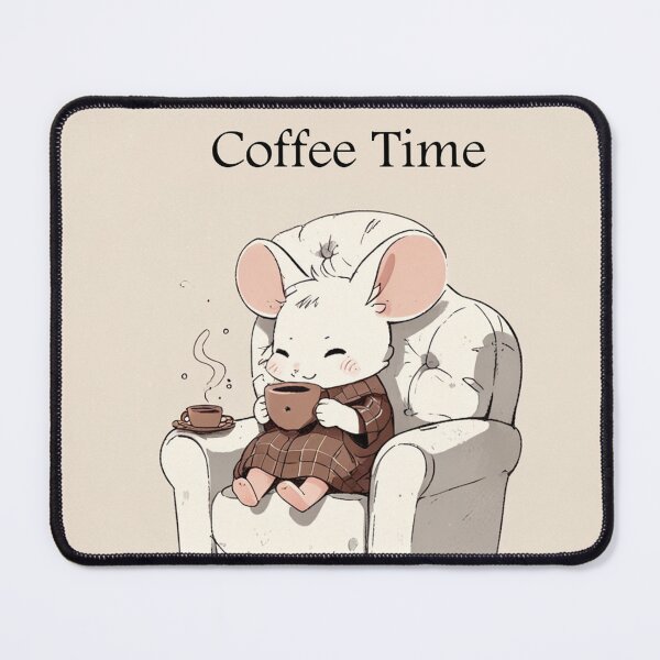 Item preview,  Cute mouse Coffee Time  designed and sold by Vintage Designs +.