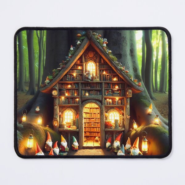 Item preview, Gnome Bookworm Library for Book Lovers in a Magic Forest Trees Folklore Fables DND D&D,Bookish Nerd,Romantasy designed and sold by TheTimeTaxi.