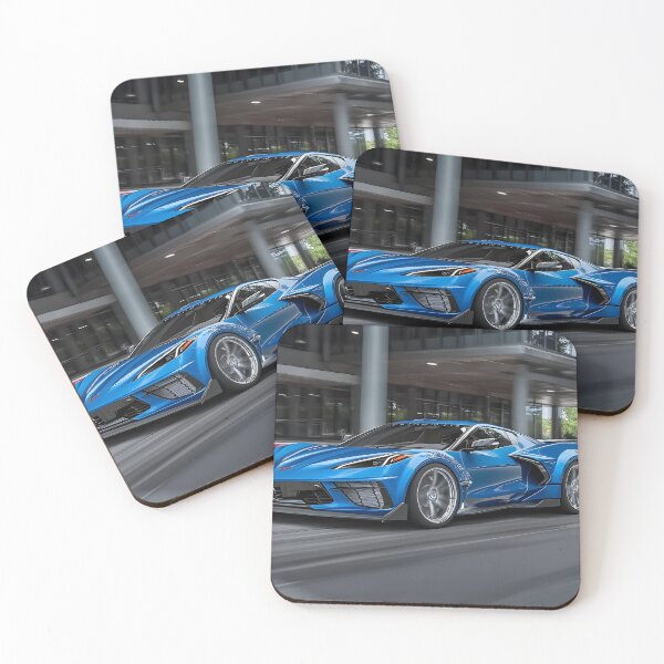 Item preview, Blue Corvette E-Ray Poster – Electrified Speed in Striking Blue II designed and sold by AutoPopStudio.