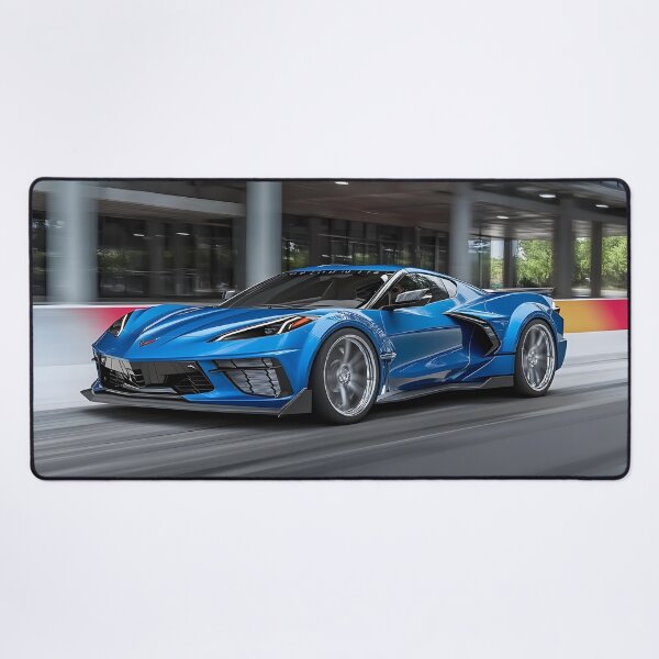 Item preview, Blue Corvette E-Ray Poster – Electrified Speed in Striking Blue II designed and sold by AutoPopStudio.
