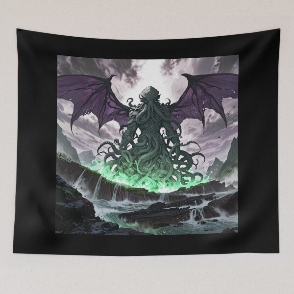 Item preview,  Cthulhu the evil all seeing Eldritch Lovecraftian God Anime Manga style art designed and sold by Vintage Designs +.