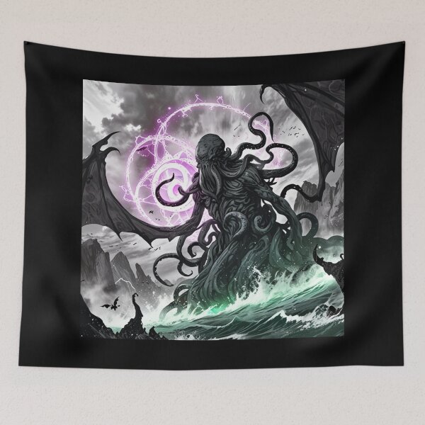 Item preview, Cthulhu the evil all seeing Eldritch Lovecraftian God Anime Manga style art designed and sold by Vintage Designs +.