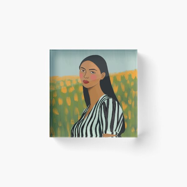 Item preview, Lost in a Sunflower Dream woman poster print  designed and sold by Arctic frame studio.