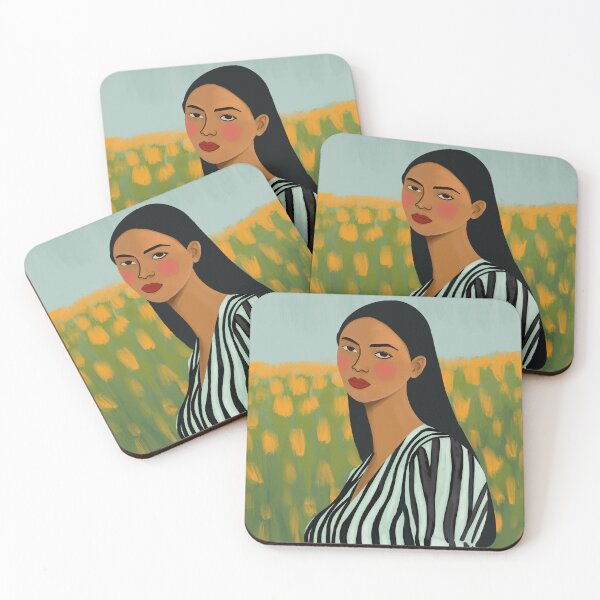 Item preview, Lost in a Sunflower Dream woman poster print  designed and sold by Arctic frame studio.