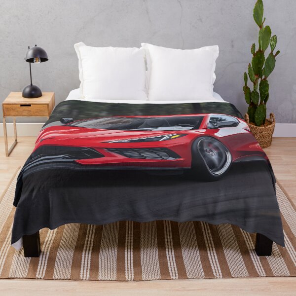 Item preview, Candy Apple Red Corvette E-Ray Poster – Electrified Performance in Stunning Red III designed and sold by AutoPopStudio.