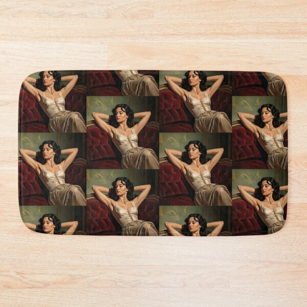 Item preview, a painting in a french renaissance style beautiful woman rests on her sofa with her hands behind her head designed and sold by Vintage Designs +.