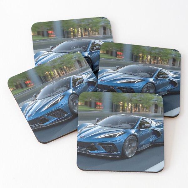 Item preview, Blue Corvette E-Ray Poster – Electrified Speed in Striking Blue III designed and sold by AutoPopStudio.