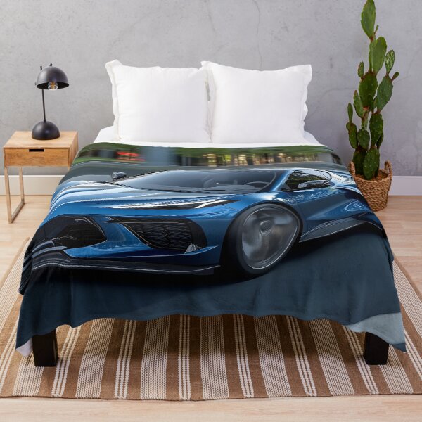 Item preview, Blue Corvette E-Ray Poster – Electrified Speed in Striking Blue III designed and sold by AutoPopStudio.