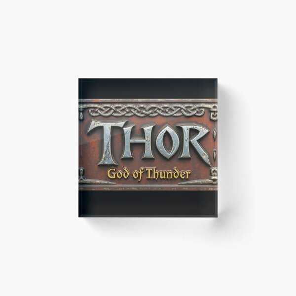 Item preview, Thor God of Thunder nameplate rustic sign design designed and sold by Vintage Designs +.