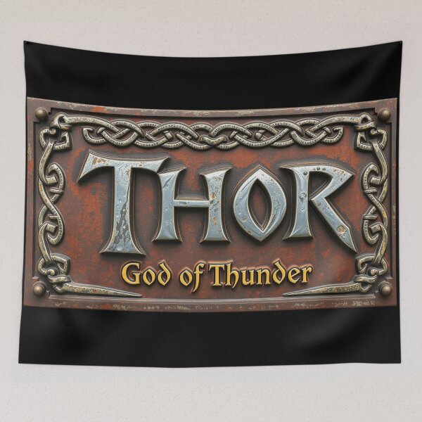 Item preview, Thor God of Thunder nameplate rustic sign design designed and sold by Vintage Designs +.
