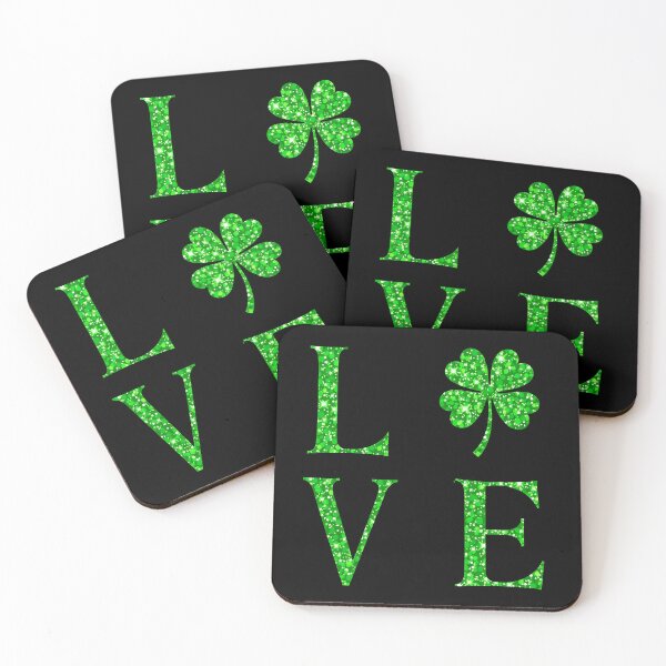 Item preview, Glitter Shamrock LOVE – St. Patrick’s Day Lucky Clover designed and sold by svarupa.